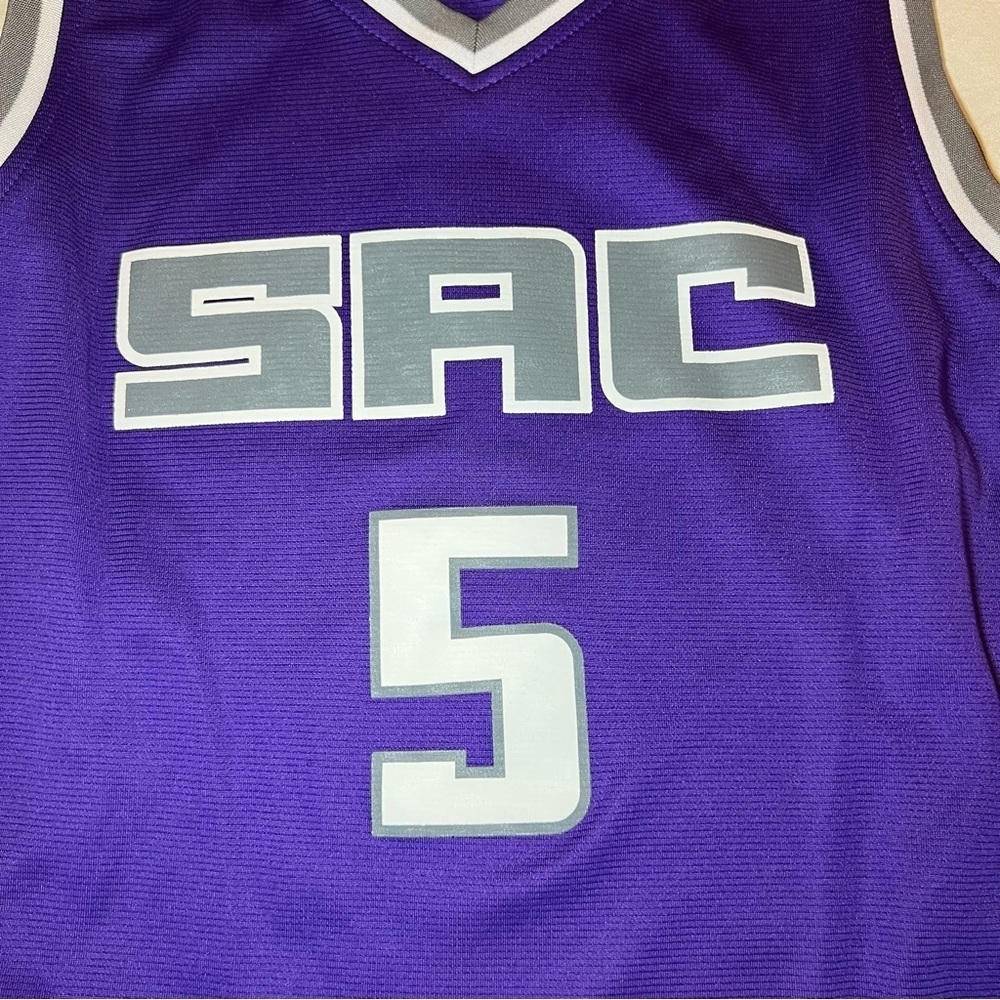 Sacramento Kings SAC Fanatics #5 Fox Basketball Jersey Youth Medium Purple - Picture 4 of 6